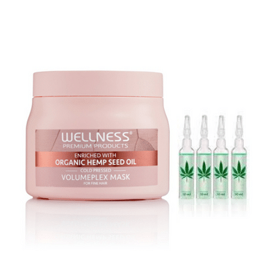 מסכה + 4 אמפולות לשיער דק להזנה עמוקה במיוחד - וולנס Wellness