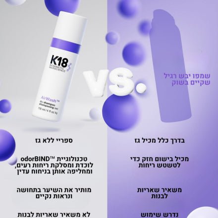 שמפו יבש מהפכני לשיער וקרקפת רעננים 118 מ"ל - K18 - Itsmydeal