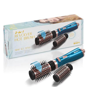 מברשת פן קורטקס מסתובבת 2 ב-1 בצבע כחול-קורטקס