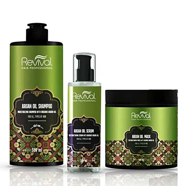 מארז 3 מוצרים מסדרת שמן ארגן Revival - רביבל