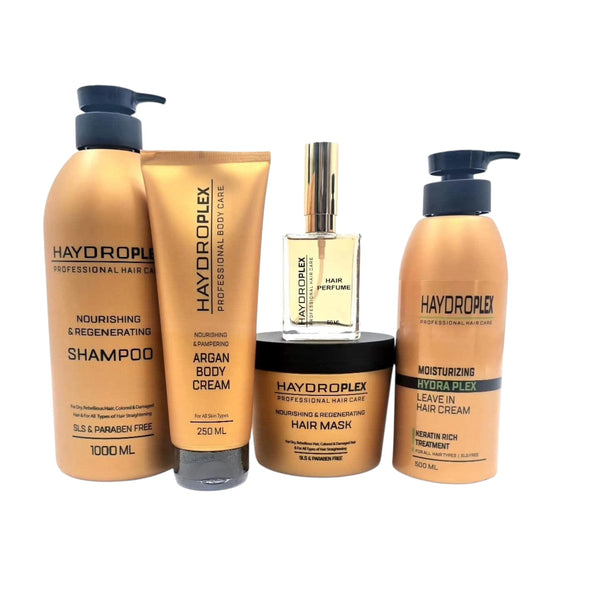 מארז 5 מוצרים סדרה זהב לשיקום שיער יבש ופגום- היידרופלקס Haydroplex