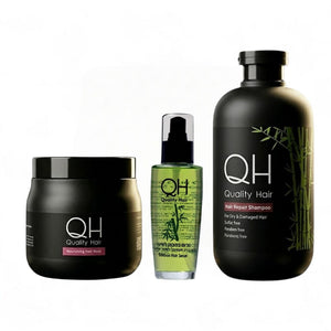 מארז 3 מוצרים ללא מלחים מסדרת הבמבוק לשיקום שיער יבש ופגום - QH יוגין פרמה Eugene Perma