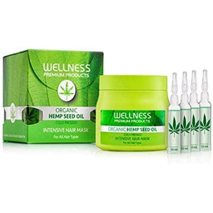 מסכה + 4 אמפולות לשיער יבש גולד קנאביס 500 מ"ל - וולנס Wellness