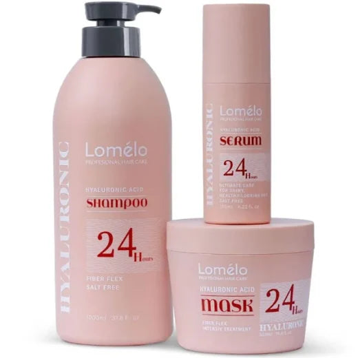 מארז 3 מוצרים מסדרת "24 שעות" חומצה היאלרונית לשיער יבש ופגום-לומלו Lomelo